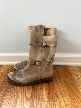 Bed Stu Glaye Short Leather Moto Boots 11” Rustic Tan Women